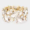 Fashnzfab Marquise Crystal Stretch Evening Bracelet Clear, Gold In Multi