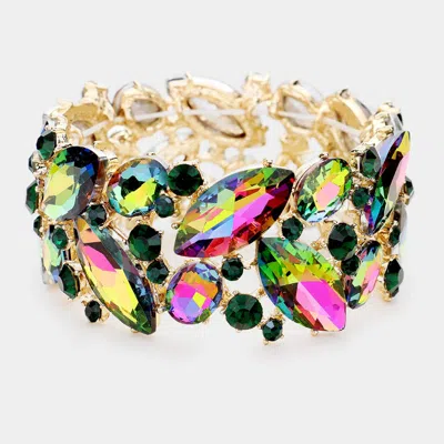 Fashnzfab Marquise Crystal Stretch Evening Bracelet Vitrail Medium In Multi