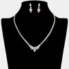 Fashnzfab Marquise Cz Stone Cluster Necklace In Gold
