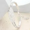 Fashnzfab Marquise Cz Stone Embellished Evening Bracelet Silver In Metallic