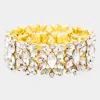 Fashnzfab Marquise Floral Oval Crystal Cluster Stretch Evening Bracelet Gold In Gold