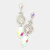 Fashnzfab Marquise Glass Crystal Dangle Evening Earrings In Multi