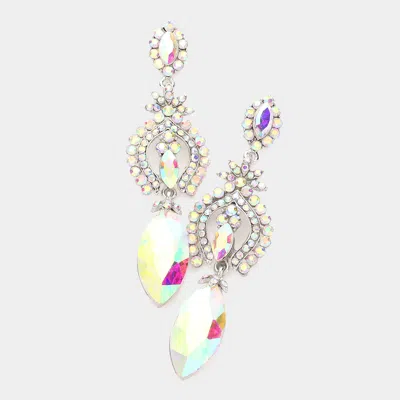 Fashnzfab Marquise Glass Crystal Dangle Evening Earrings In Multi