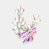 Fashnzfab Marquise Glass Crystal Oval Cluster Vine Evening Earrings In Multi
