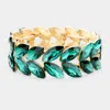 Fashnzfab Marquise Glass Crystal Stretch Evening Bracelet Gold, Green In Multi