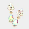 Fashnzfab Marquise Glass Crystal Teardrop Dangle Evening Earrings In Multi