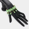 Fashnzfab Marquise Glass Crystal Teardrop Dangle Stretch Evening Bracelet Gold, Green In Multi