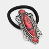 Fashnzfab Marquise Natural Stone Stretch Hairband In Black