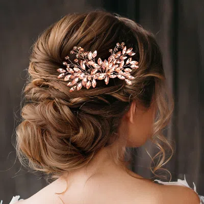 Fashnzfab Marquise Rhinestone Embellished Hair Comb In Multi
