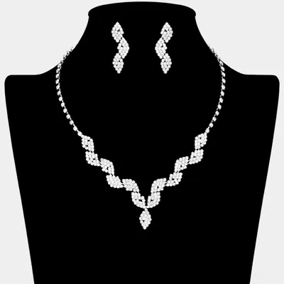 Fashnzfab Marquise Rhinestone Paved Necklace In Multi