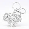 Fashnzfab Marquise Round Crystal Butterfly Keychain / Bag Charm In Metallic