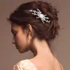 Fashnzfab Marquise Round Cz Stone Embellished Flower Branch Hair Comb In Silver
