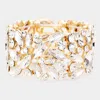 Fashnzfab Marquise Round Stone Cluster Stretch Evening Bracelet Gold In Gold