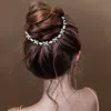 Fashnzfab Marquise Round Stone Flower Vine Bun Wrap Headpiece In Metallic