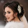 Fashnzfab Marquise Round Stone Hari Comb In Gold