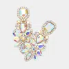 Fashnzfab Marquise Square Stone Pointed Evening Clip On Earrings In Multi