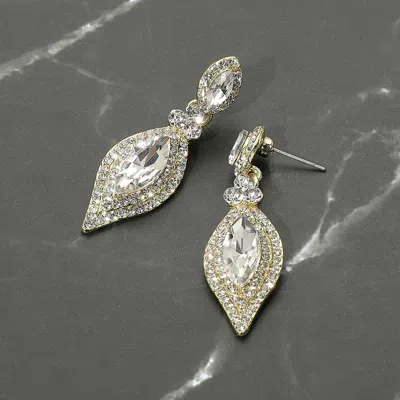 Fashnzfab Marquise Stone Accented Dangle Evening Earrings In Multi