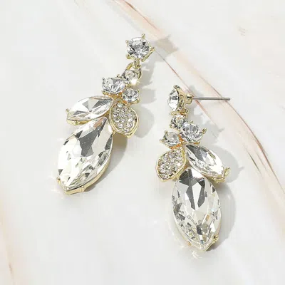 Fashnzfab Marquise Stone Accented Dangle Evening Earrings In Multi