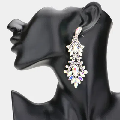 Fashnzfab Marquise Stone Accented Dangle Evening Earrings In Multi