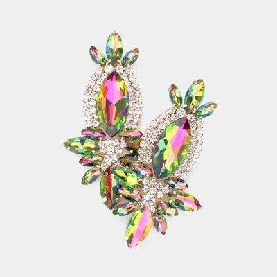 Fashnzfab Marquise Stone Accented Dangle Evening Earrings In Multi