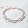 Fashnzfab Marquise Stone Accented Evening Bracelet 0.3" H, 7" + 2" L In Gold