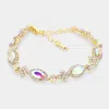 Fashnzfab Marquise Stone Accented Evening Bracelet Ab, Gold In Multi