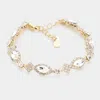 Fashnzfab Marquise Stone Accented Evening Bracelet In Gold