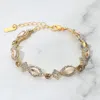 Fashnzfab Marquise Stone Accented Evening Bracelet Gold, Lt Col Topaz In Multi