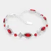 Fashnzfab Marquise Stone Accented Evening Bracelet In Brown