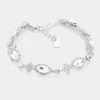 Fashnzfab Marquise Stone Accented Evening Bracelet In Silver