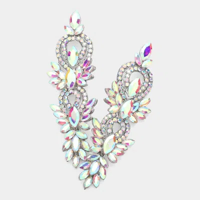 Fashnzfab Marquise Stone Accented Evening Dangle Earrings In Multi