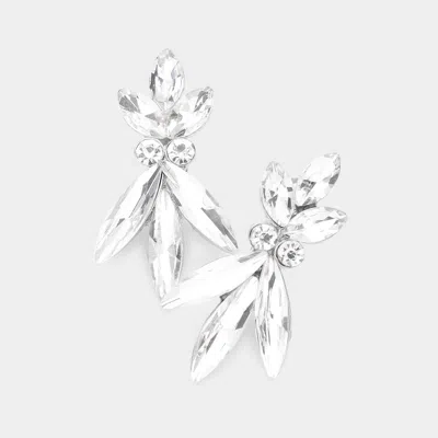 Fashnzfab Marquise Stone Accented Evening Earrings In Metallic
