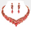 Fashnzfab Marquise Stone Accented Evening Necklace In Multi