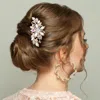Fashnzfab Marquise Stone Accented Flower Hair Comb In Metallic
