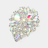 Fashnzfab Marquise Stone Accented Flower Pin Brooch In Multi