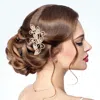 Fashnzfab Marquise Stone Accented Hair Comb In Gold