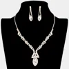 Fashnzfab Marquise Stone Accented Rhinestone Necklace In Gold