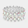 Fashnzfab Marquise Stone Accented Stretch Evening Bracelet In Metallic