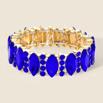 Fashnzfab Marquise Stone Accented Stretch Evening Bracelet In Multi