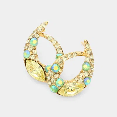 Fashnzfab Marquise Stone Accented Stud Evening Earrings In Multi