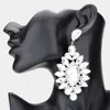 Fashnzfab Marquise Stone Centered Evening Earrings In Silver