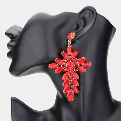 Fashnzfab Marquise Stone Cluster Cross Dangle Evening Earrings In Multi