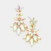 Fashnzfab Marquise Stone Cluster Dangle Evening Earrings - Ab, Gold In Multi