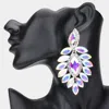 Fashnzfab Marquise Stone Cluster Dangle Evening Earrings - Ab, Silver In Purple