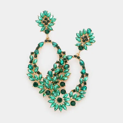 Fashnzfab Marquise Stone Cluster Dangle Evening Earrings In Gold