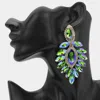 Fashnzfab Marquise Stone Cluster Dangle Evening Earrings In Multi