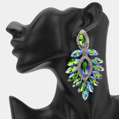 Fashnzfab Marquise Stone Cluster Dangle Evening Earrings In Multi