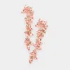 Fashnzfab Marquise Stone Cluster Drop Dangle Evening Earrings - Peach, Rose Gold In Red