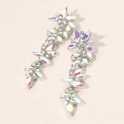Fashnzfab Marquise Stone Cluster Drop Dangle Evening Earrings In Multi