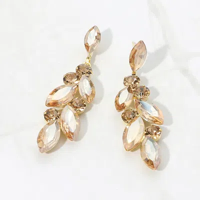Fashnzfab Marquise Stone Cluster Drop Evening Earrings In Silver